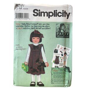 Simplicity 5297 Sewing Pattern Childs Jumper Bag Hair Bow Sizes 3-6 Patty Reed
